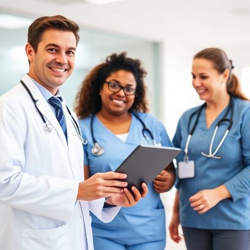 Doctors and medical professionals with patients